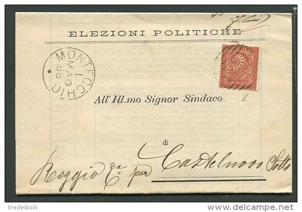 1886  RARA  COLLETTORIA  DA  MONTECCHIO  X   CASELNOVO DI  SOTTO REGGIO EMILIA - Storia Postale