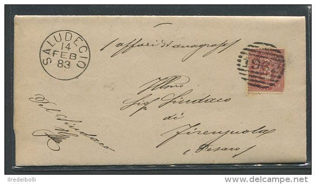 1883  RARA  COLLETTORIA  DA   SALUDECIO   X  FIORENZUOLA - Storia Postale