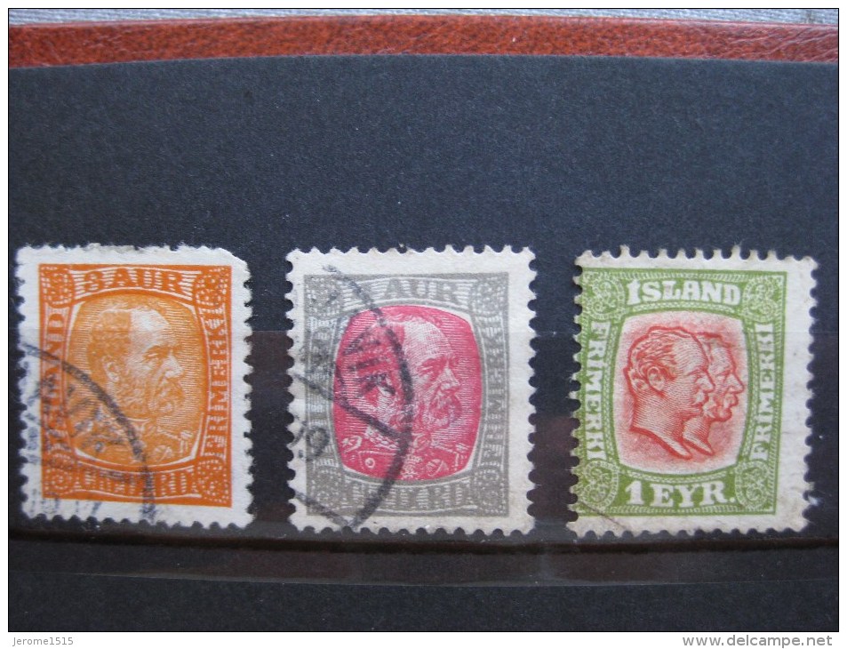 Timbres Islande : 1902  YT N° 34  35  47 - Usados