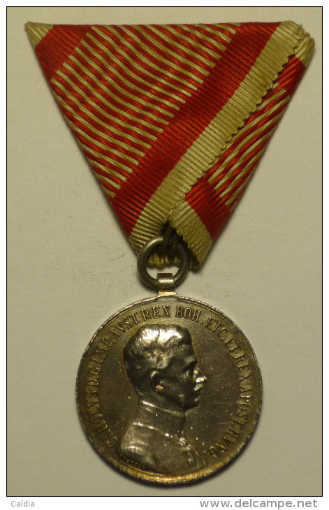 Hongrie Hungary Ungarn 1917  "" Medal Of Bravery "" KAROLY / FORTITUDINI "" Silver Medal # 2 - Otros & Sin Clasificación