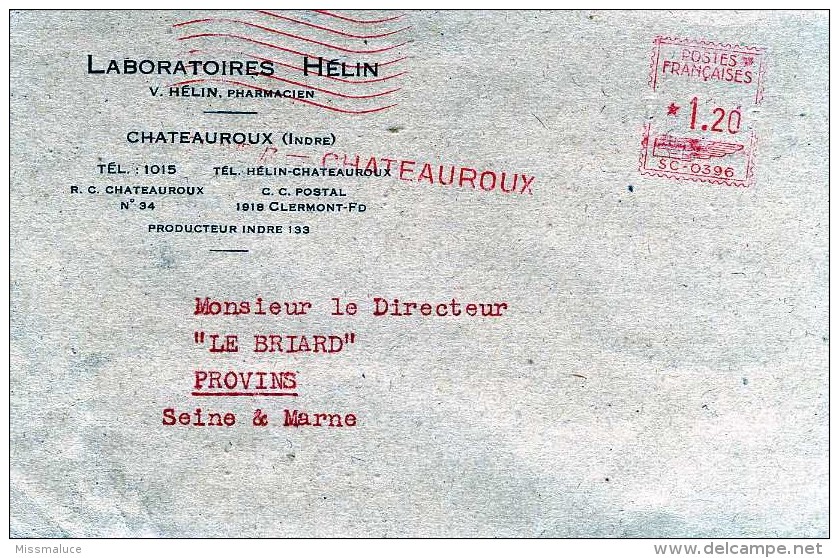 CARTE POSTALE PUBLICITÉ LABORATOIRES HELIN PHARMACIEN CHÂTEAUROUX INDRE - 1921-1960: Modern Period