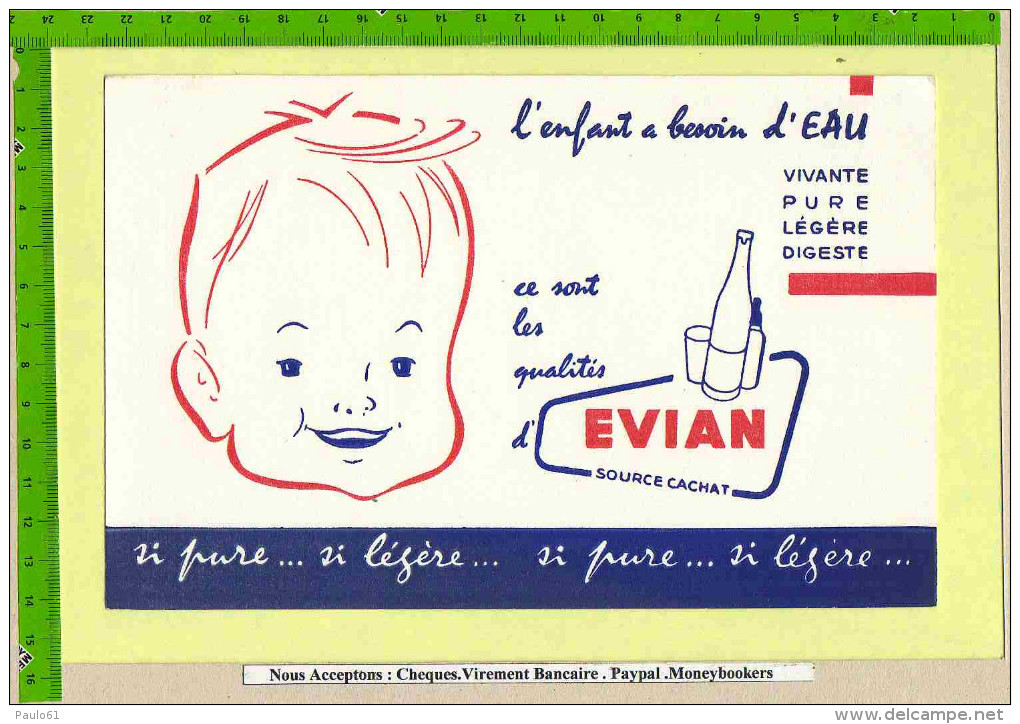 BUVARD : L´Enfant A Besoin D´eau EVIAN - Limonades