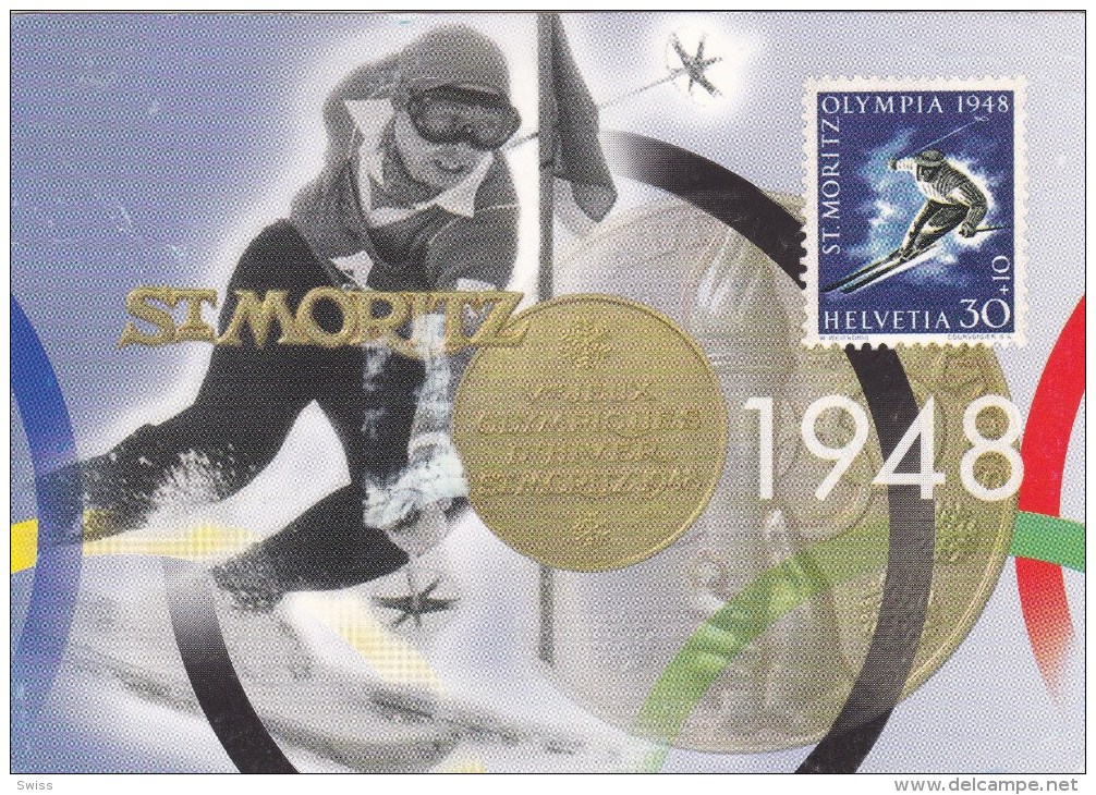 LA POSTE SUISSE A NAGANO   ST.MORITZ 1948 - Saint-Moritz