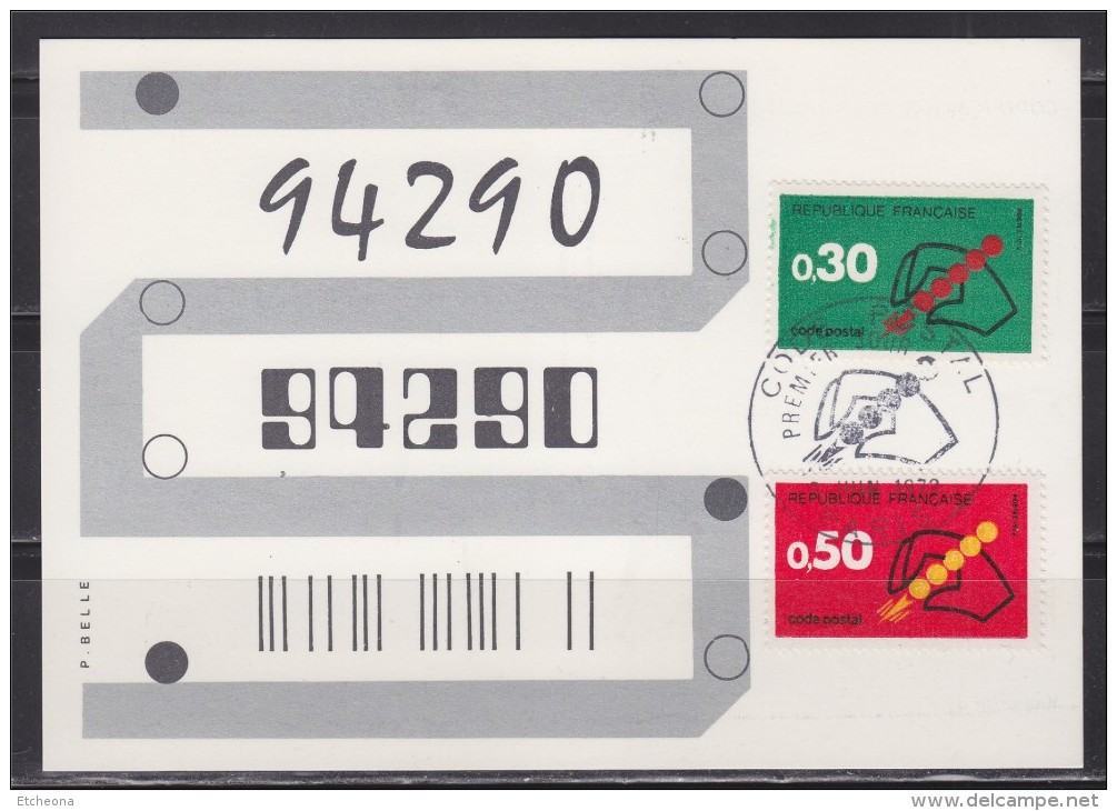 = Le Code Postal, Codification Des Adresses Paris 03 06 1972 Carte Postale 1er Jour N°1719 Et 1720 - Código Postal
