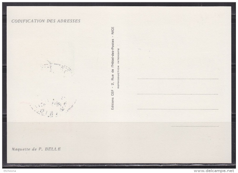 = Le Code Postal, Codification Des Adresses Paris 03 06 1972 Carte Postale 1er Jour N°1719 Et 1720 - Postleitzahl