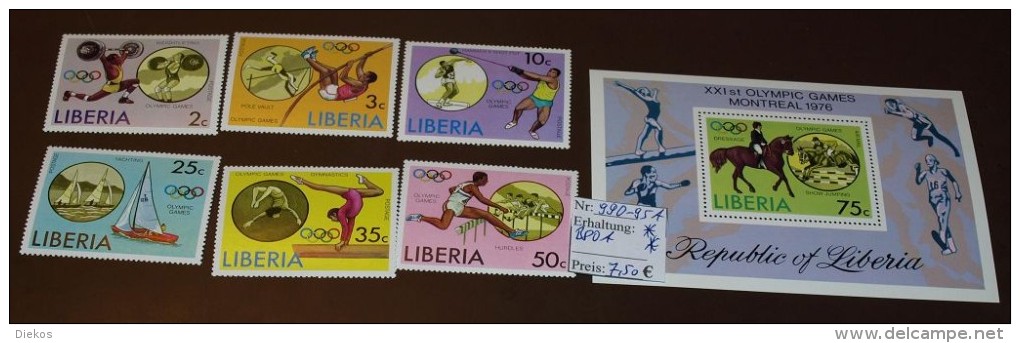 Liberia    Olympia  Block  80A  990-95A  ** Postfrisch MNH  #3637 - Liberia