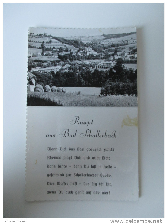 AK / Fotokarte Bad Schallerbach O.Ö. Rezept Aus Bad Schallerbach / Gedicht 1960 Sonderstempel - Bad Schallerbach
