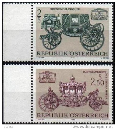 AUTRICHE AUSTRIA ÖSTERREICH Poste 1237 à 1238 ** MNH Landau Couronnement Carrosse Impérial Véhicule Autrichien - Unused Stamps