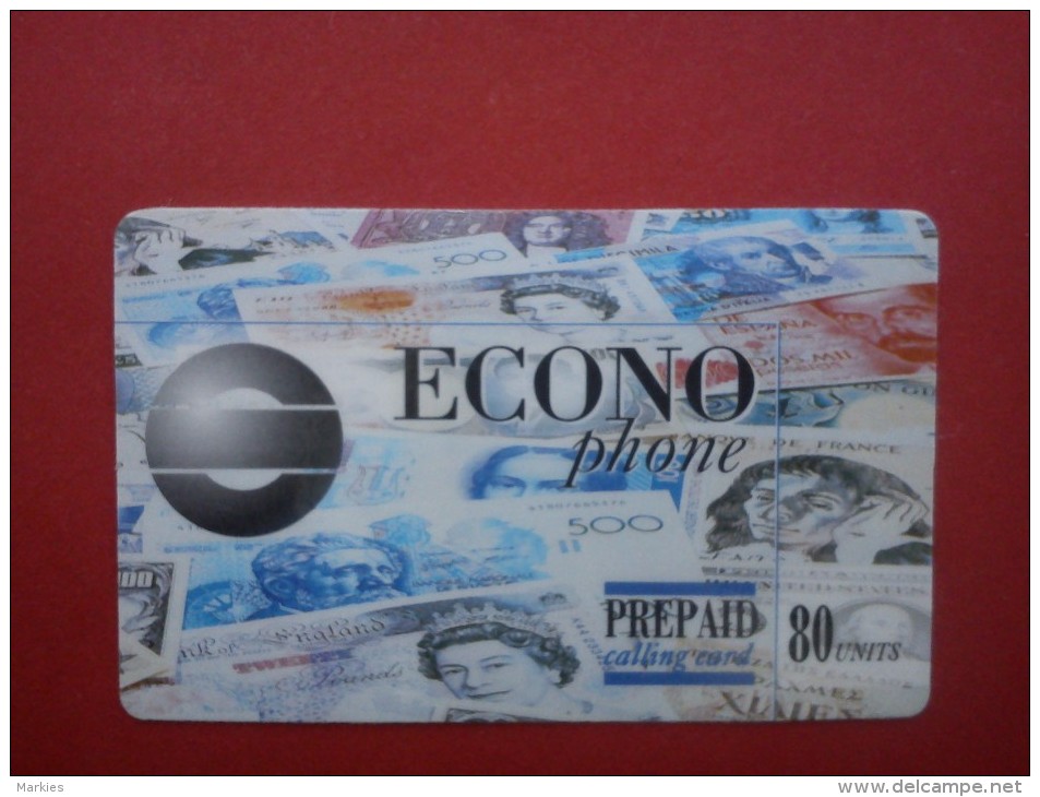 Econo Phone 80 Units Bank Note With Sticker 0800/10412 See 2 Photo´s Used Rare - Cartes GSM, Recharges & Prépayées