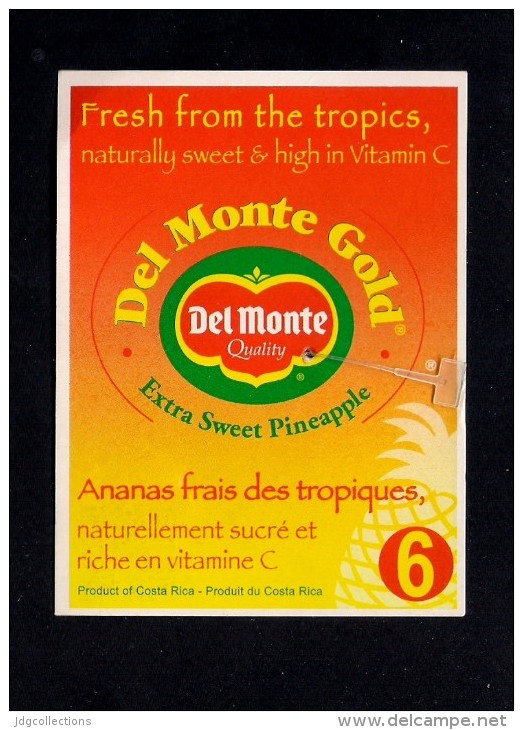 # PINEAPPLE DEL MONTE SIZE 6 Fruit Tag Balise Etiqueta Anhanger Costa Rica Ananas Pina - Fruits & Vegetables