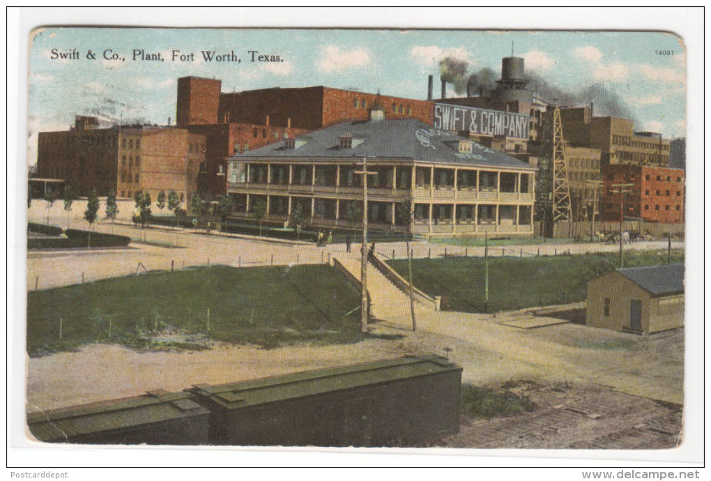 Swift & Co Meat Packing Plant Fort Worth Texas 1909 Postcard - Fort Worth
