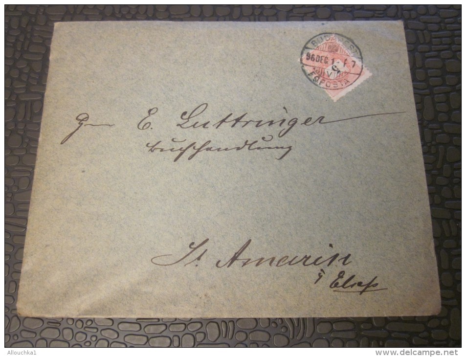 Caroline Stein Budapest Hongrie Magyar 1896 Lettre Letter Cover Institutrice à Sant Amarin Alsace France - Lettres & Documents