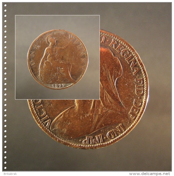 PIECE GRANDE BRETAGNE ONE PENNY 1899 Jeton Monnaie Médaille Collection Numismate Numismatique - D. 1 Penny