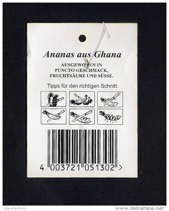 # PINEAPPLE EXTRA SWEET GHANA Fruit Tag Balise Etiqueta Anhanger Ananas Pina Africa Afrika Afrique - Fruits & Vegetables