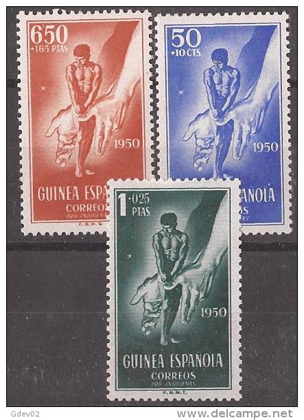 GUI295-L4124TCO.Guinea Guinee GUINEA ESPAÑOLA  PRO INDIGENAS 1950.(Ed 295/7**) Sin Charnela. - Otros & Sin Clasificación