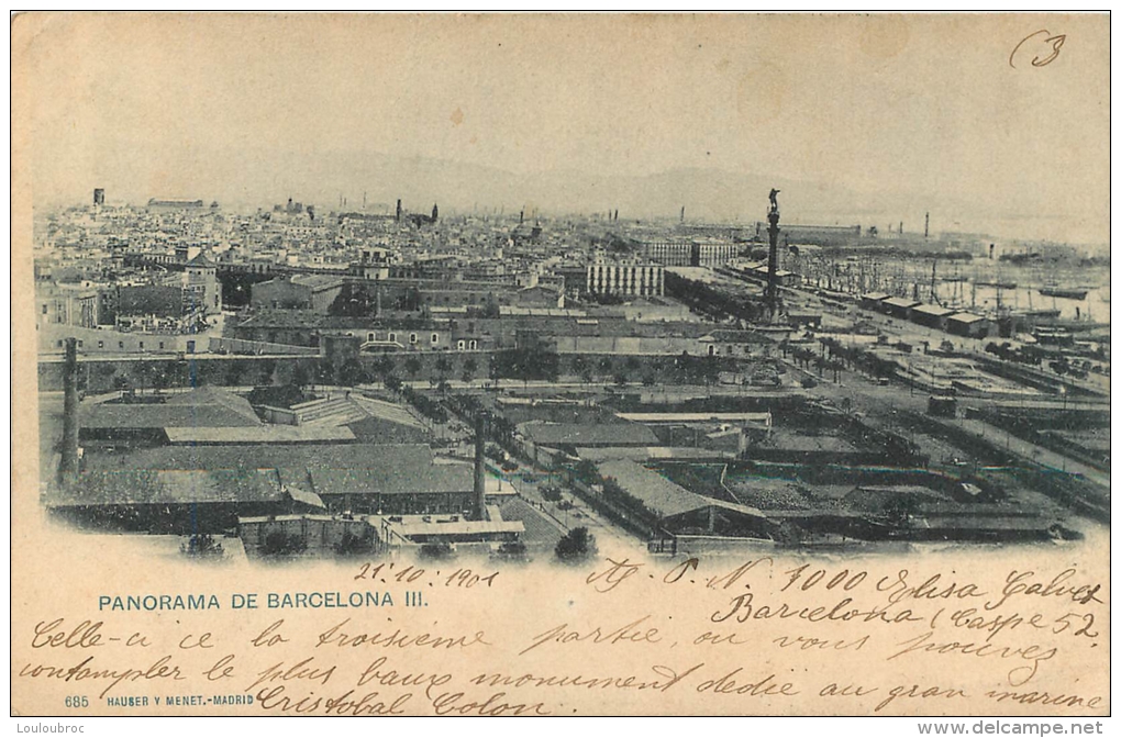 RARE BARCELONA   COLLECTIONNEUR A.P.N.  N°1000  ELISA CALVET CASPE 52 PANORAMA - Barcelona