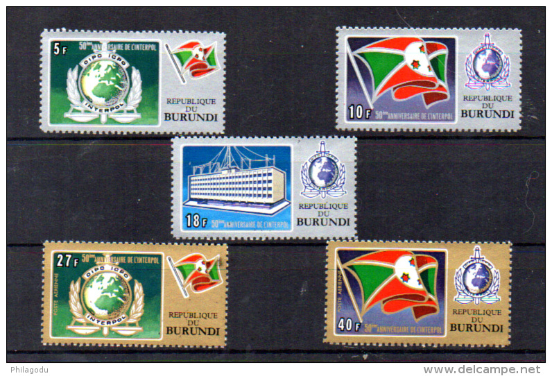 Burundi 1973, 50° D’Interpol,  561 / 563 + PA 271 / 273**, Cote 4,25 € - Police - Gendarmerie