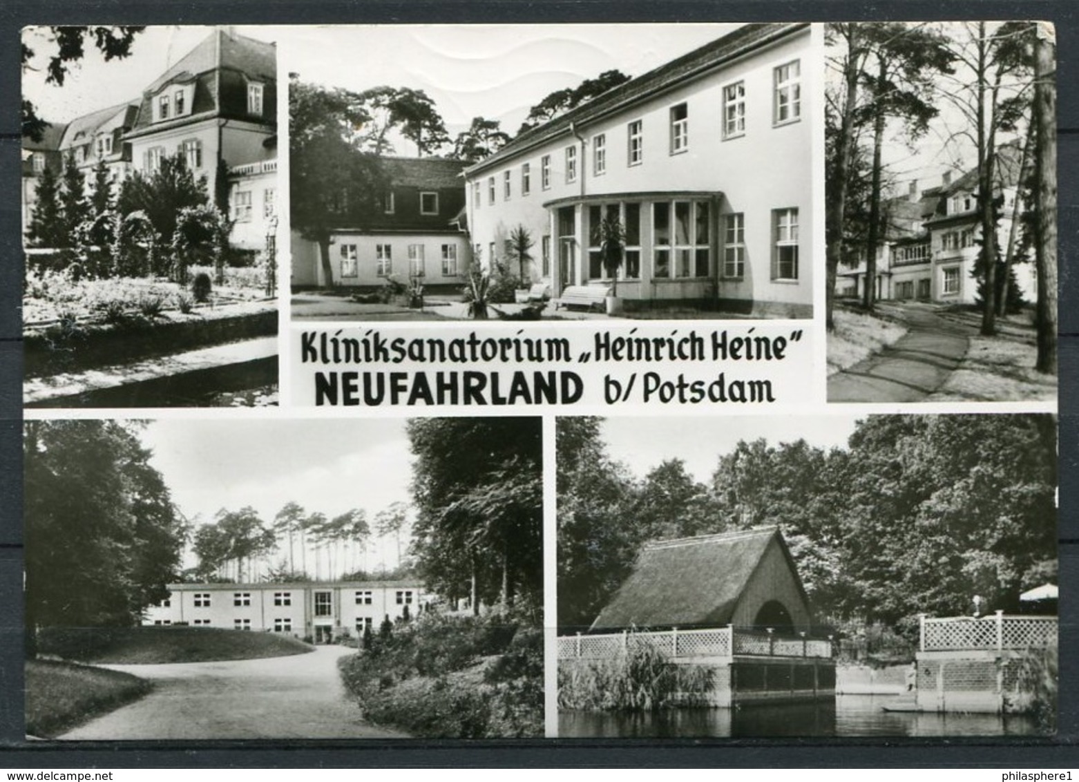 (1185) Kliniksanatorium "Heinrich Heine" / Neufahrland B/Potsdam / Mehrbildkarte S/w - Gel. 1977 - DDR - Neu Fahrland