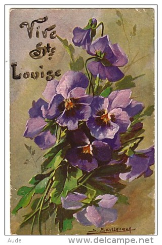 Vive Sainte LOUISE - Magnifique Bouquet De Violettes - CPA - Illustrateur S.BEVILACQUA - Voyagé - Otros & Sin Clasificación