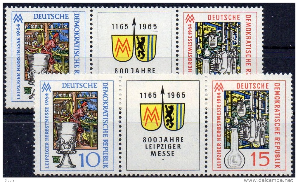 Messe Leipzig 1964 DDR 1052/3 ZD+ W141 Mit 1053 VIII ** 23€ Strebe Am Regal Gebrochen Error On The Stamp Fair Of Germany - Errors & Oddities