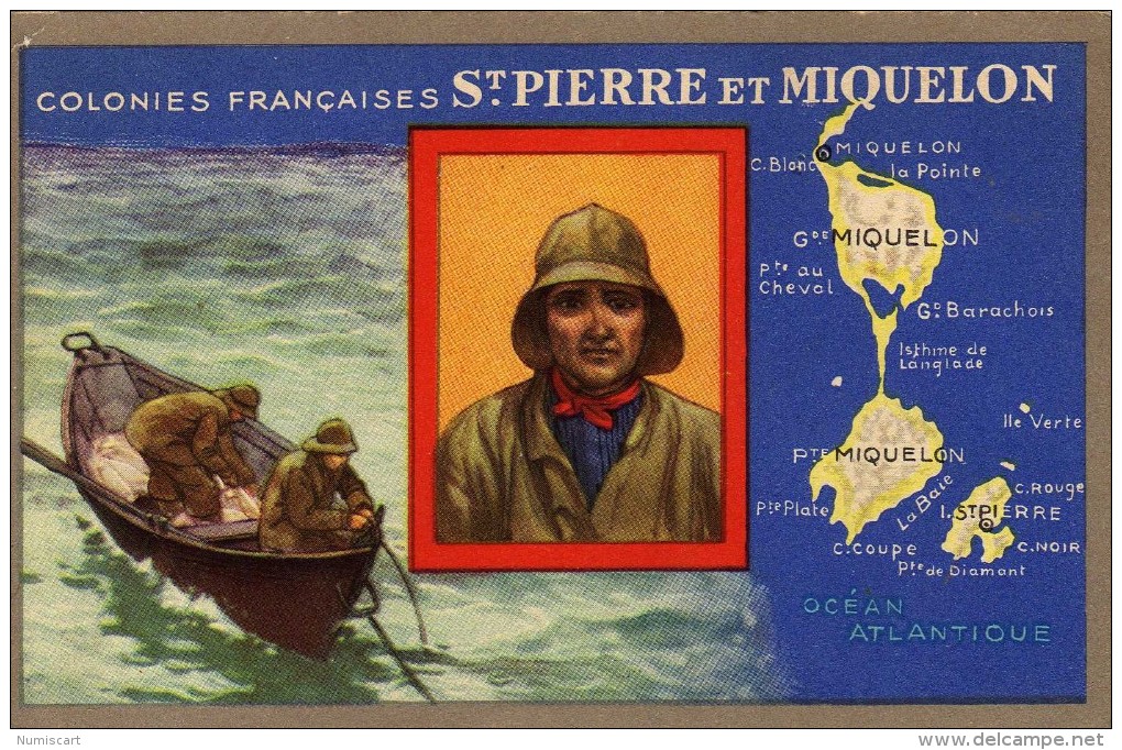 Saint Pierre Et Miquelon Colonies Françaises Carte D époque Véritable Et Originale DOM TOM - Saint-Pierre-et-Miquelon