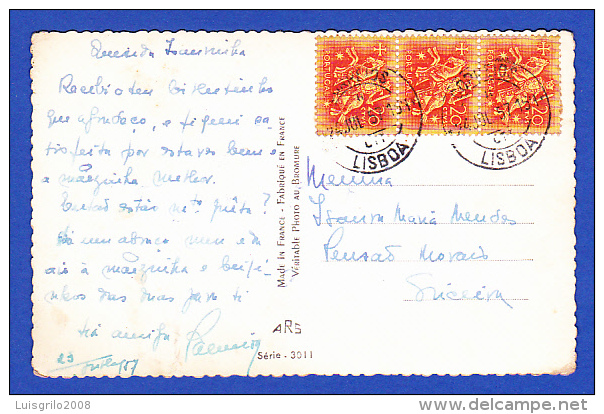 CARTE POSTALLE -- CACHET PARFAIT - CORREIOS . LISBOA - 24.JUL.57 - Covers & Documents