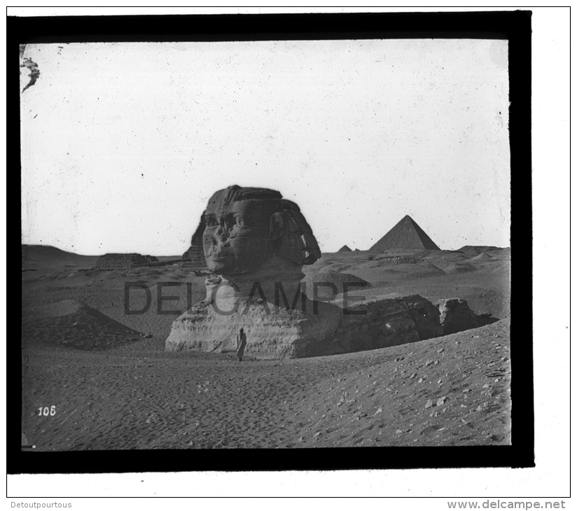 10 Photographies Diapositives Plaque De Verre EGYPTE EGYPT ABIDOS Temple OSIRIS DENDERAH Athor Isis ASSOUAN GIZEH Sphinx - Places