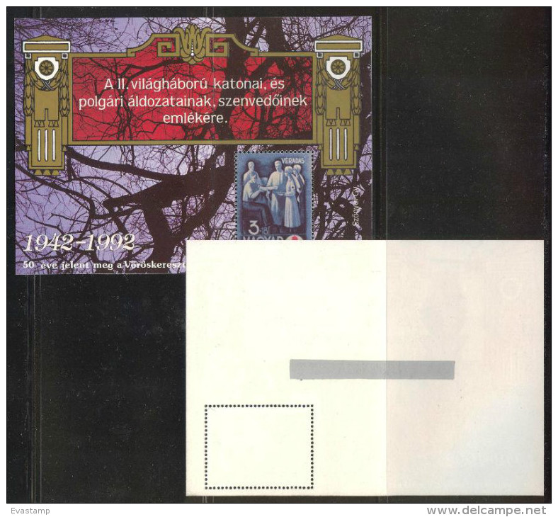 HUNGARY-1992.Commemorativ E Sheet Pair - Red Cross - Gold Version MNH!! - Herdenkingsblaadjes