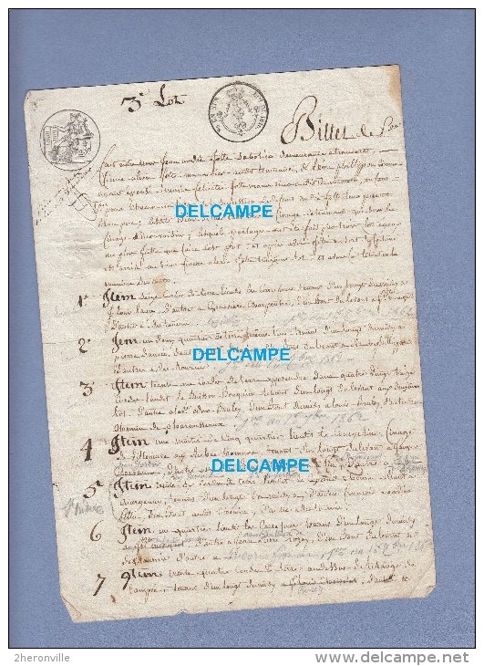 Billet De Partage Ancien - TRANCAULT ( Aube ) - Fait Entre Un Sabotier Et Un Manouvrier -  Années 1860 - Matasellos Generales