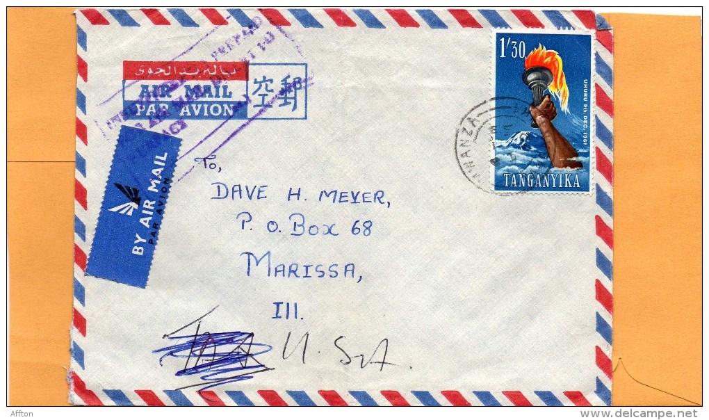 Tanganyika Old Cover Mailed To USA - Tanganyika (...-1932)