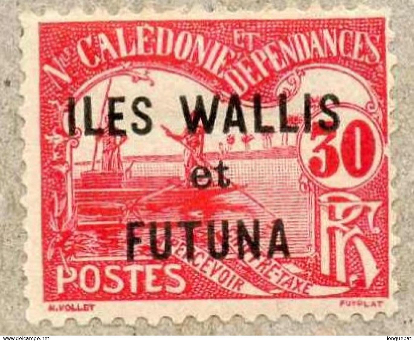 WALLIS Et F. : Piroguier : Timbre De Nelle Calédonie   Surchargé "Iles WALLIS Et FUTUNA" - Timbres-taxe