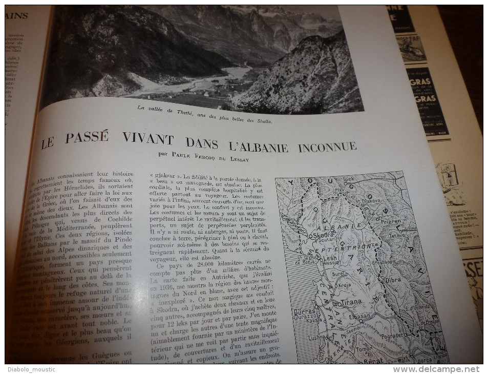 1939 : Pologne et DANTZIG ;Abords de PARIS; Litho vaches à l'abreuvoir; Ski nautique; ALBANIE ;Peintre Victor Charreton
