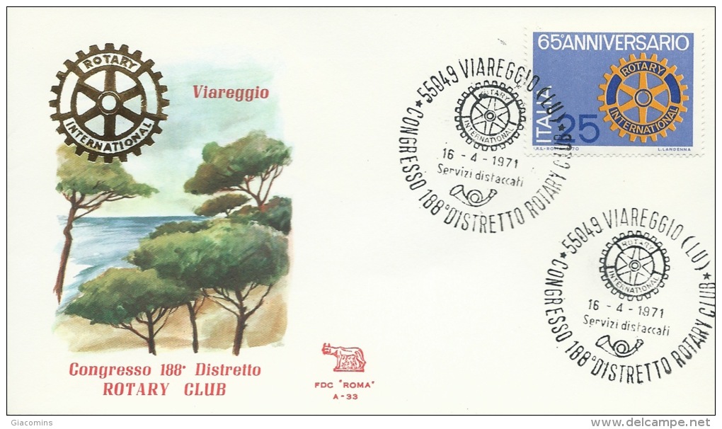 VIAREGGIO- CONGRESSO 188° DISTRETTO ROTARY CLUB- 16-4-1971 - Rotary, Lions Club