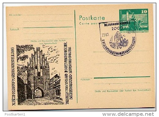 DDR P79-9-82 C183 Postkarte PRIVATER ZUDRUCK Stargarder Tor Neubrandenburg Sost. 1982 - Privé Postkaarten - Gebruikt