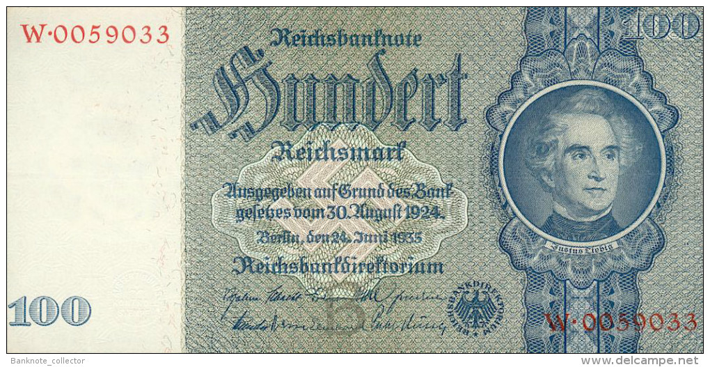 Deutschland, Germany - 100 Reichsmark, Ro. 176 B , ( Serie B/W ) 1936 - 1948 ! - 100 Reichsmark