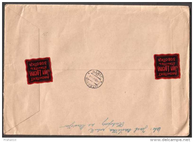 BuM0968 - Böhmen Und Mähren (1943) Sobotka - Sobotka / Jitschin - Jicin (R-letter) Tariff: 5,40K (stamp: 2,50 Siegfried) - Storia Postale
