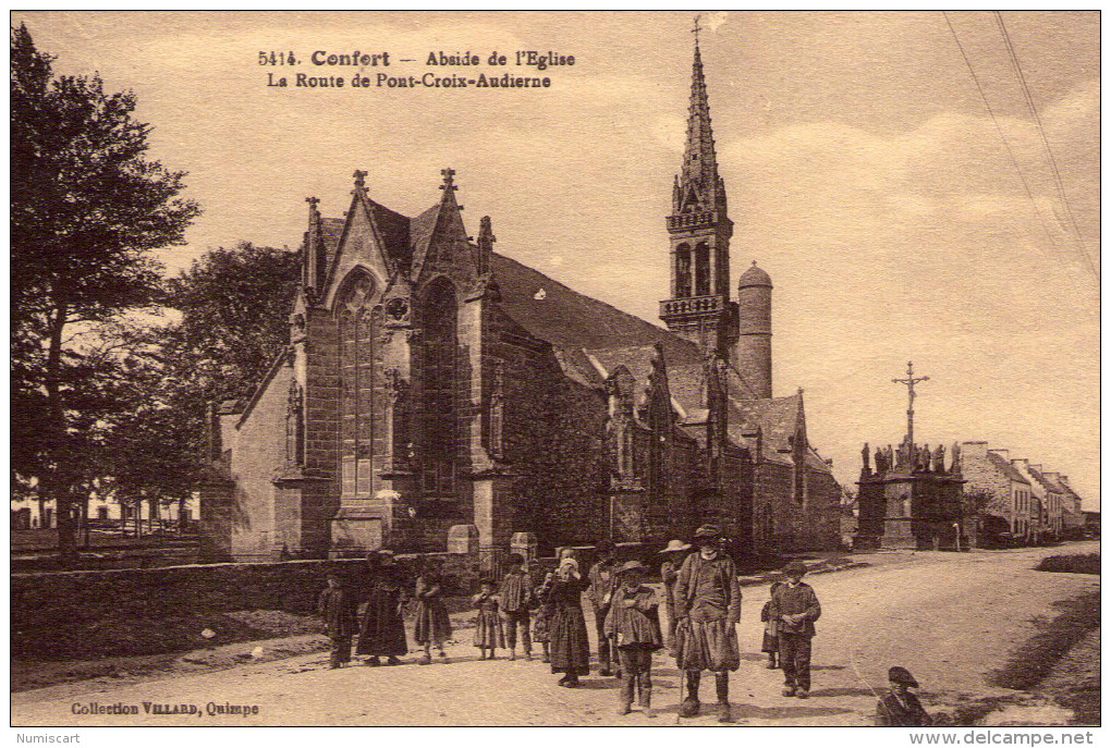 Confort-Meilars..très Animée..belle Vue De L'Eglise..la Route De Pont-Croix Audierne - Confort-Meilars