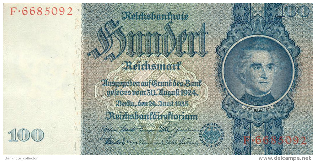 Deutschland, Germany - 100 Reichsmark, Ro. 176 A , ( Serie V/F ) 1936 - 1948 ! - 100 Reichsmark