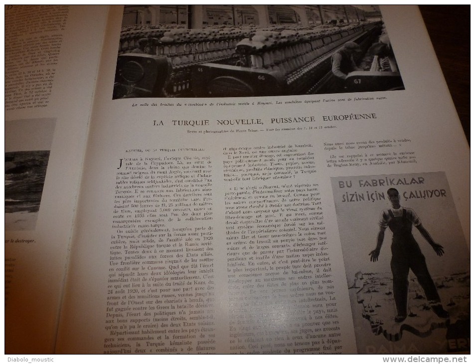1939 : Guerre des mines; Ballons a cables de défense; Ligne MAGINOT belge; Turquie nouvelle ; Kayseri, Nigde