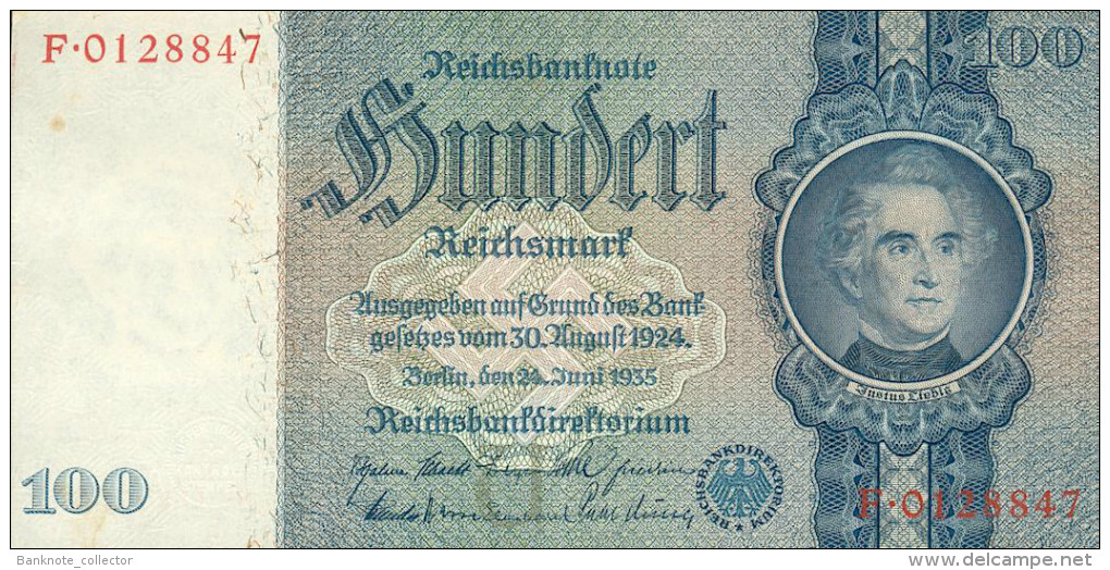 Deutschland, Germany - 100 Reichsmark, Ro. 176 A , ( Serie U/F ) 1936 - 1948 ! - 100 Reichsmark