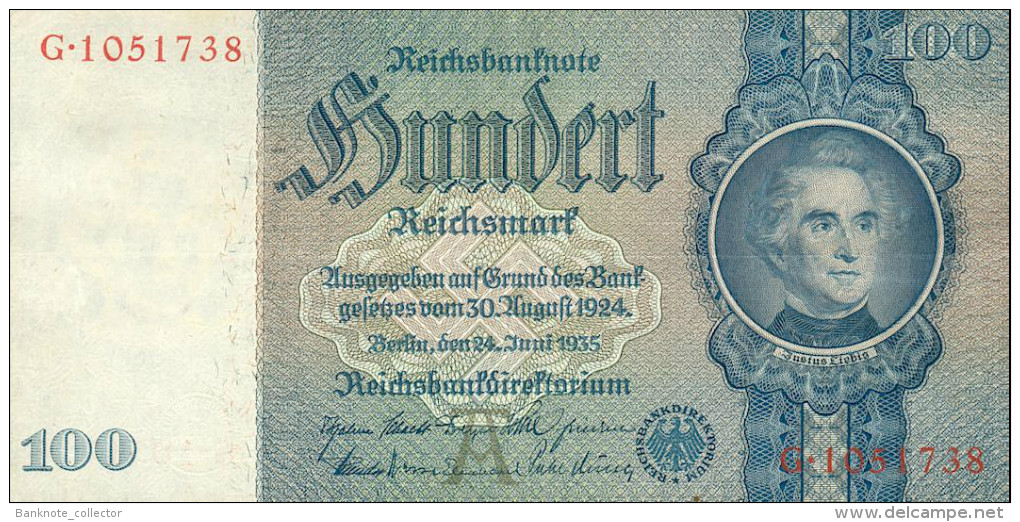 Deutschland, Germany - 100 Reichsmark, Ro. 176 A , ( Serie A/G ) 1936 - 1948 ! - 100 Reichsmark