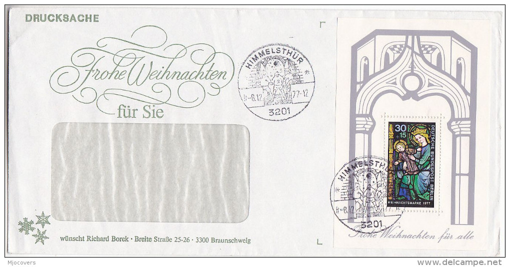 1977 HIMMELSTHUR Germany CHRISMAS EVENT COVER Miniature Sheet CHRISTMAS Stamps - Christmas