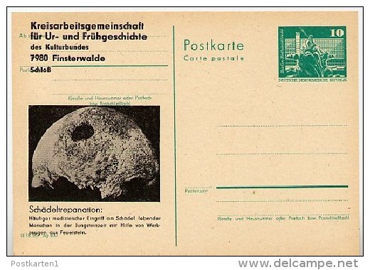 DDR P79-20-82 C192 Postkarte PRIVATER ZUDRUCK Schädeltrepanation Finsterwalde 1982 - Private Postcards - Mint