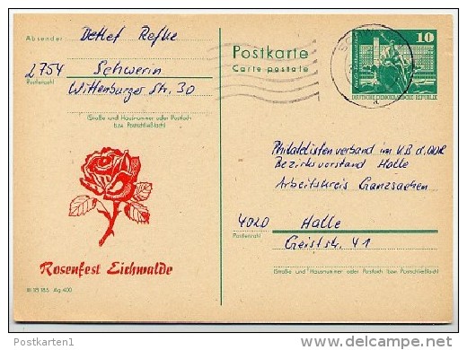 DDR P79-26a-82 C195-a Postkarte PRIVATER ZUDRUCK Rosenfest Eichwalde Gelaufen 1983 - Privé Postkaarten - Gebruikt