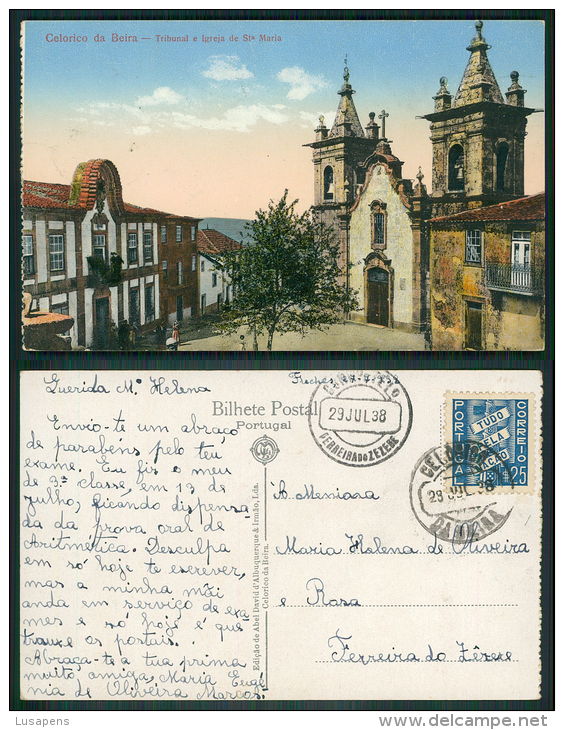 PORTUGAL - CELORICO DA BEIRA  [011]  - TRIBUNAL E IGREJA DE SANTA MARIA - Guarda