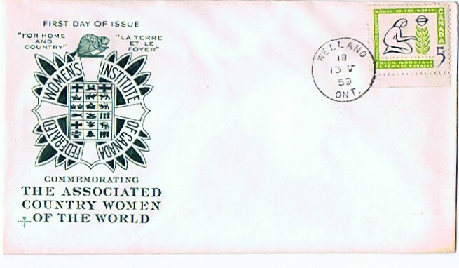 1959   Country Women  Sc 385  Rose Craft Cachet  Unaddressed - 1952-1960