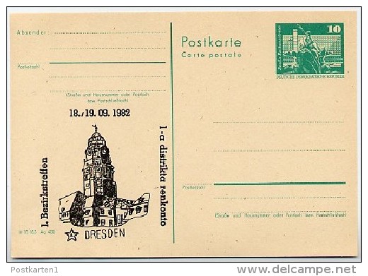 DDR P79-33-82 C203 Postkarte PRIVATER ZUDRUCK Rathaus Dresden 1982 - Private Postcards - Mint