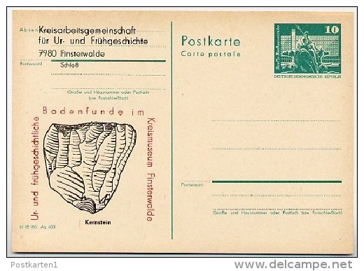 LITHIC CORE NUCLÉUS KERNSTEIN East German Postal Card P79-21-82 C193 Finsterwalde 1982 - Préhistoire