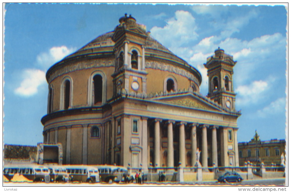 Malte, Malta, Mosta Church, Eglise, Autocars, Coccinelle Volkswagen, A Circulé, Ed. Standard Trading Agency N°45 - Malte