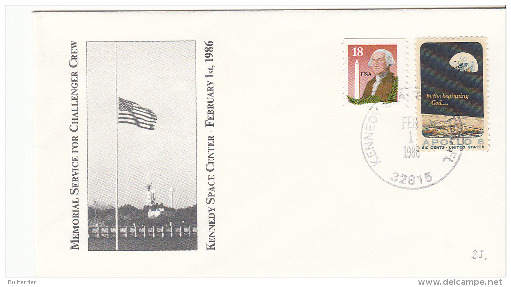 SPACE - USA - 1986  - MEMORIAL SERVICE SPECIAL  COVER   WITH KENNEDY SPACE CENTRE   POSTMARK   * - United States